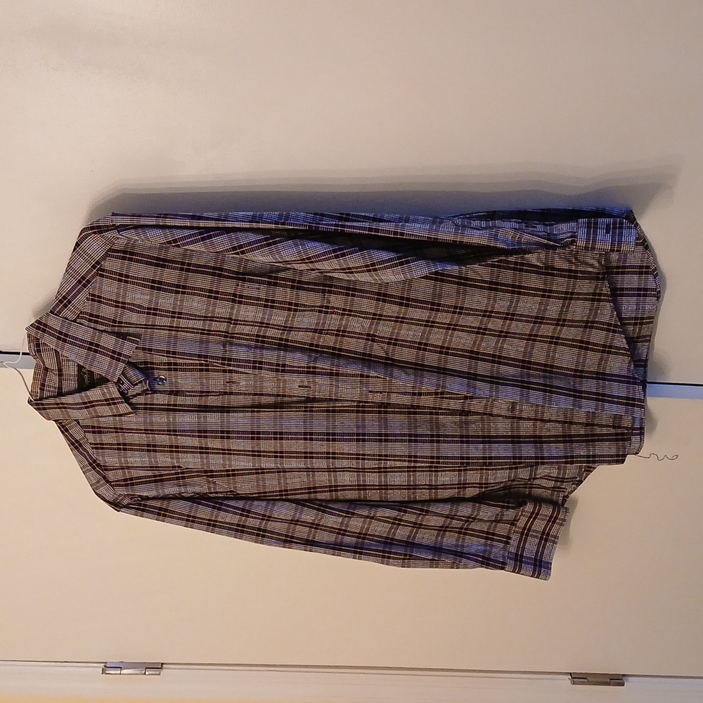Men's Plaid Shirt - Black and Gray